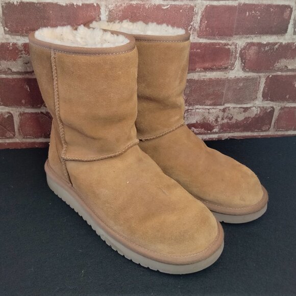 UGG Koolaburra Womens Boots Size 7 Classic Short Brown Suede Sherpa - Picture 1 of 8